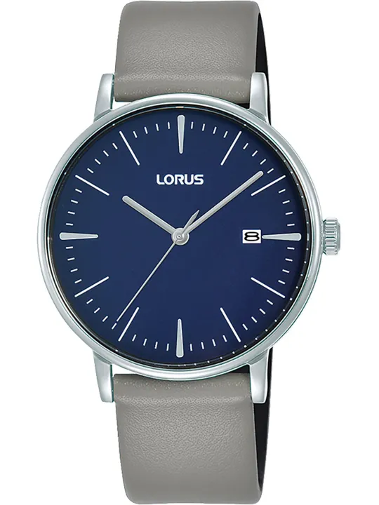 Silberne Lorus Uhr mit blauem Zifferblatt