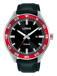 Schwarze Lorus Herrenuhr mit Datumsanzeige