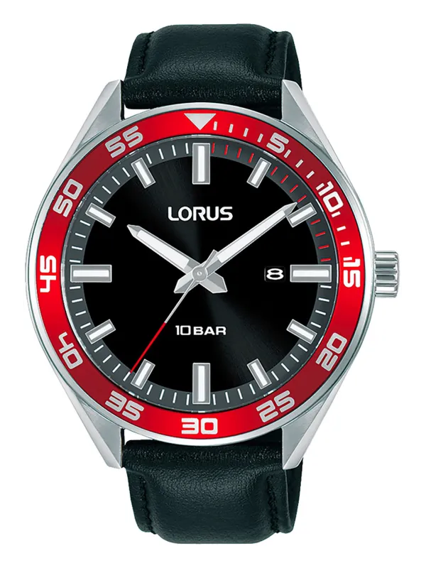 Schwarze Lorus Herrenuhr mit Datumsanzeige Schwarze Lorus Herrenuhr mit Datumsanzeige