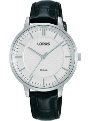 Schwarze Lorus Herrenuhr aus Leder