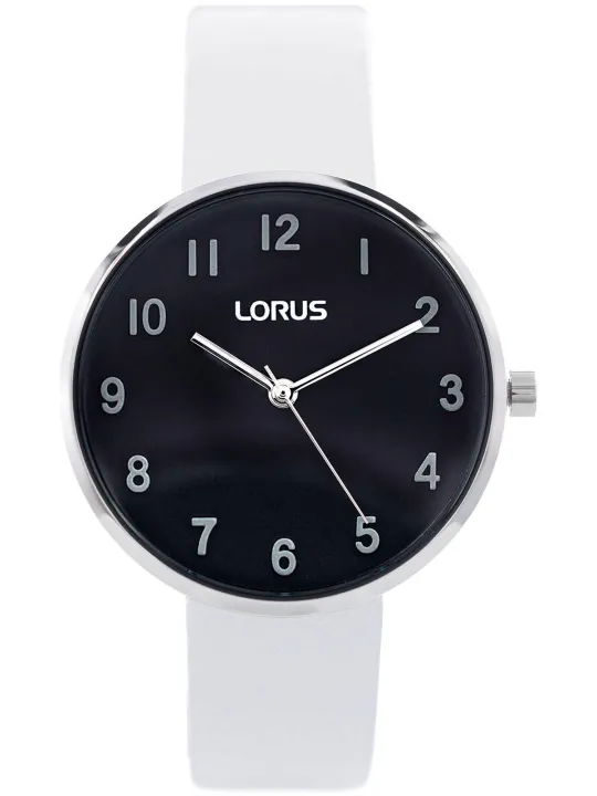 Schlichte weiße Lorus Herrenuhr Leder