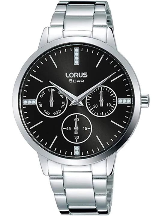 Stilvolle graue Lorus Herrenuhr Edelstahl