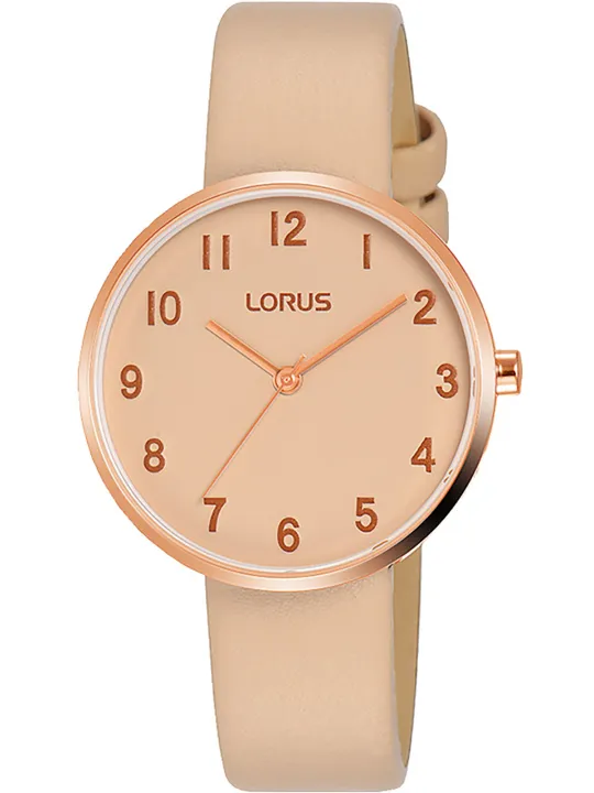 Rosa Lorus Damenuhr mit Lederarmband