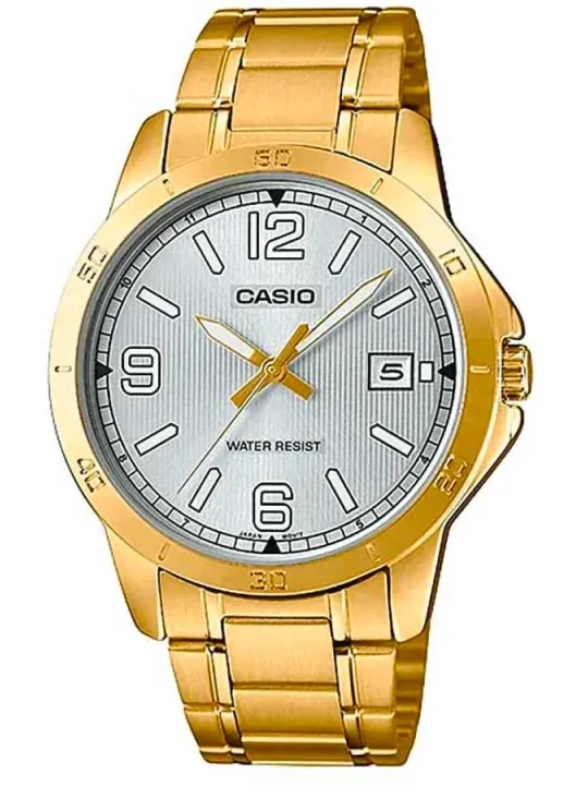 Goldene Casio Herrenarmbanduhr analog