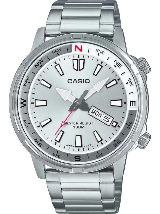Graue Casio Edelstahl Herrenuhr
