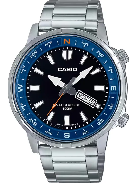 Graue Casio Edelstahl Herrenuhr