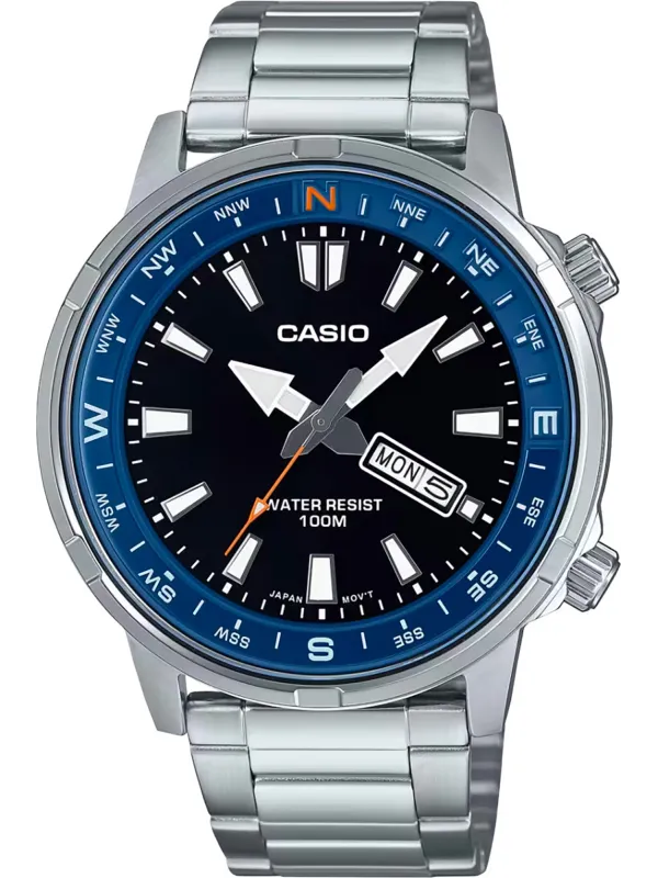 Graue Casio Edelstahl Herrenuhr