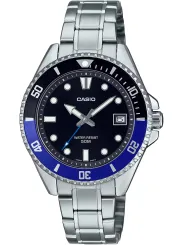 Schwarze Casio Taucheruhr mit Stahlband