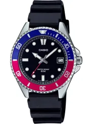 Schwarze Casio Taucheruhr mit Datum