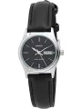 Schwarze Casio Lederarmbanduhr klassisch analog