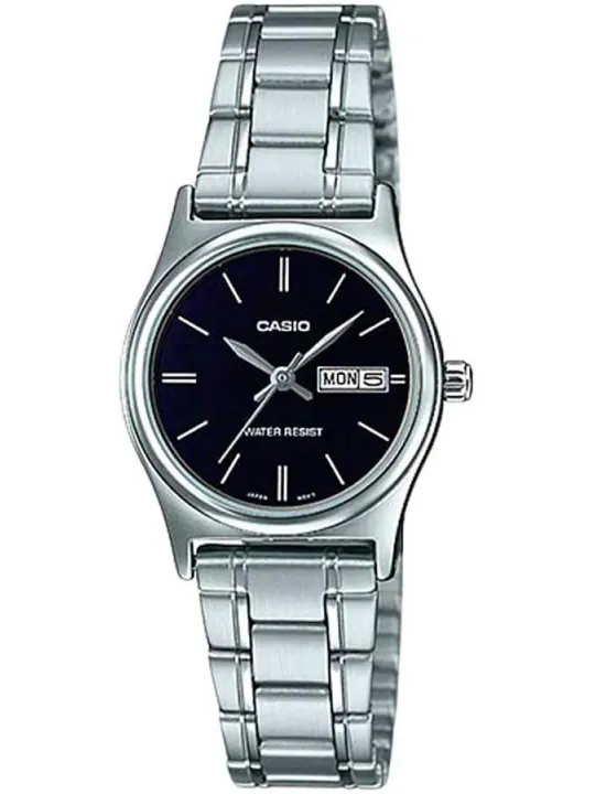 Schwarze Casio Uhr mit Stahlarmband