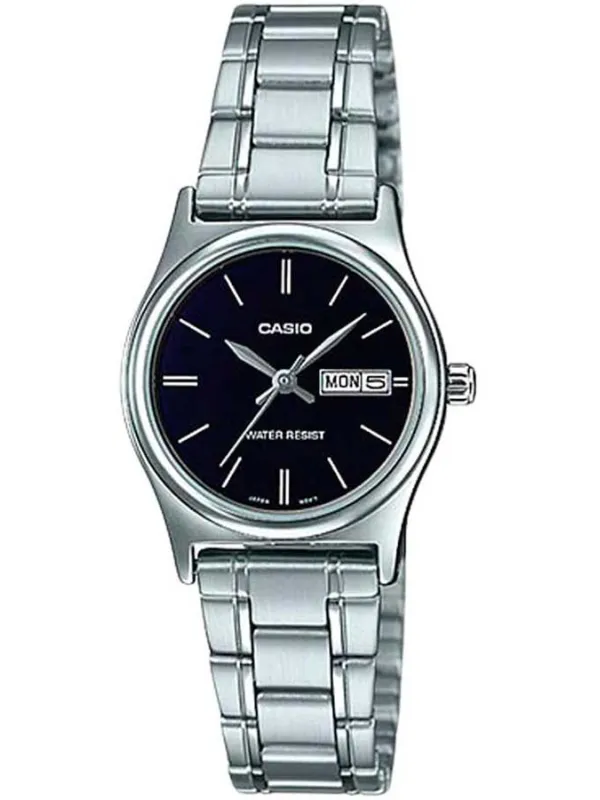 Schwarze Casio Uhr mit Stahlarmband