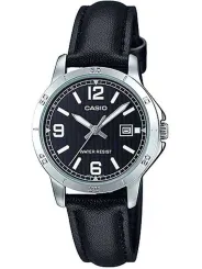 Schwarze Casio Uhr mit Lederarmband