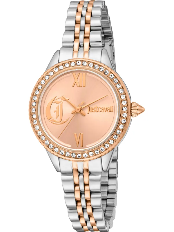 Graue Diamant-Lederarmbanduhr Just Cavalli Graue Diamant-Lederarmbanduhr Just Cavalli