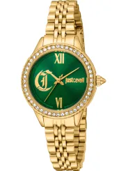 Goldene Just Cavalli Damenarmbanduhr mit Edelsteinen