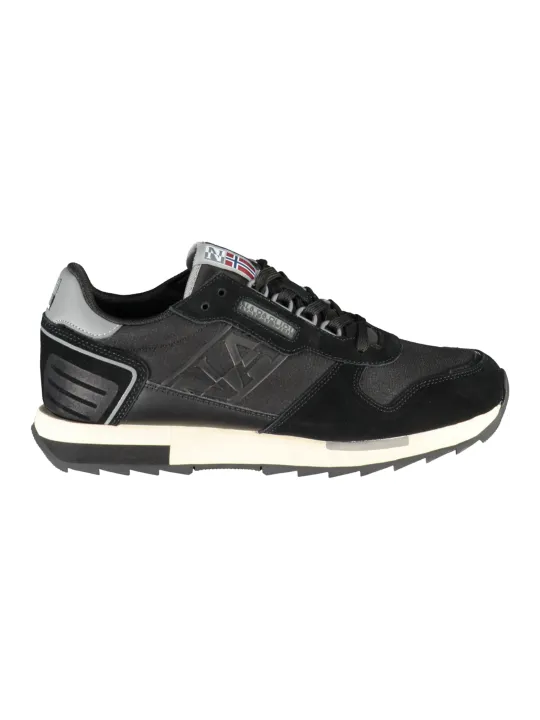 "Napapijri Virtus: Elegante Schwarze Ledersneaker"