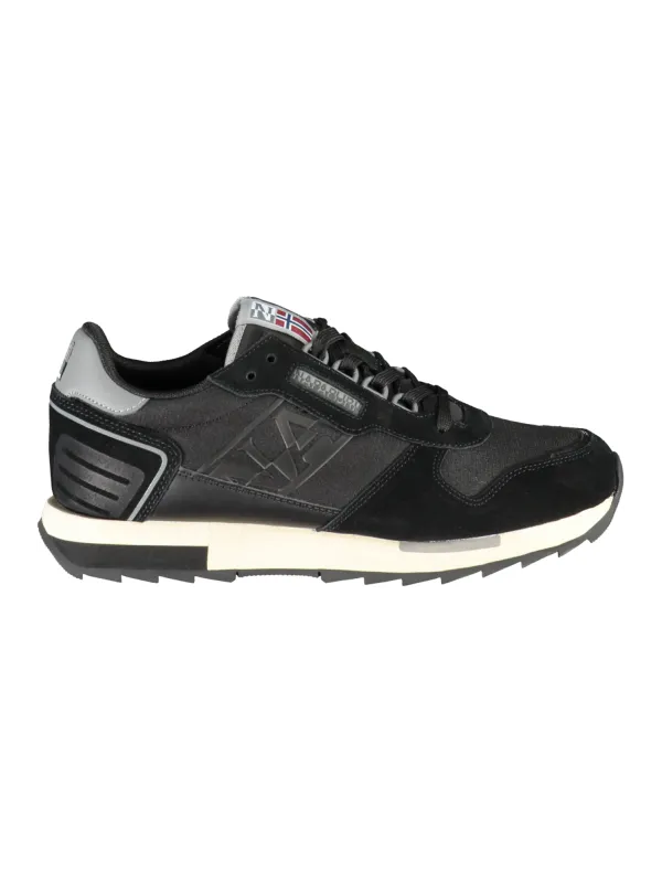 "Napapijri Virtus: Elegante Schwarze Ledersneaker"