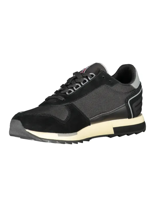 "Napapijri Virtus: Elegante Schwarze Ledersneaker"