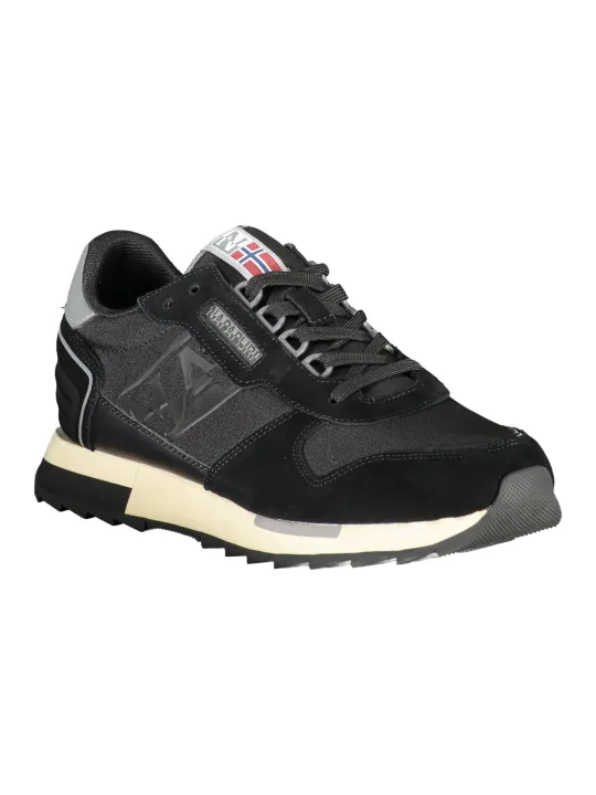 "Napapijri Virtus: Elegante Schwarze Ledersneaker"