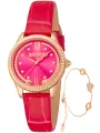 Rosa goldene Damenuhr mit Armband