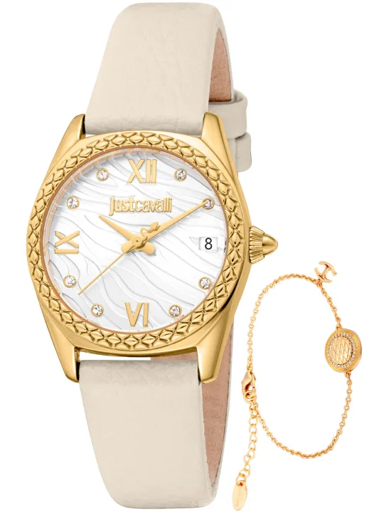 Goldene Just Cavalli Uhr und Armband