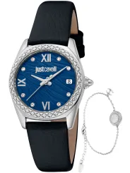 Just Cavalli Diamant-Uhr Schwarz Edelstahl