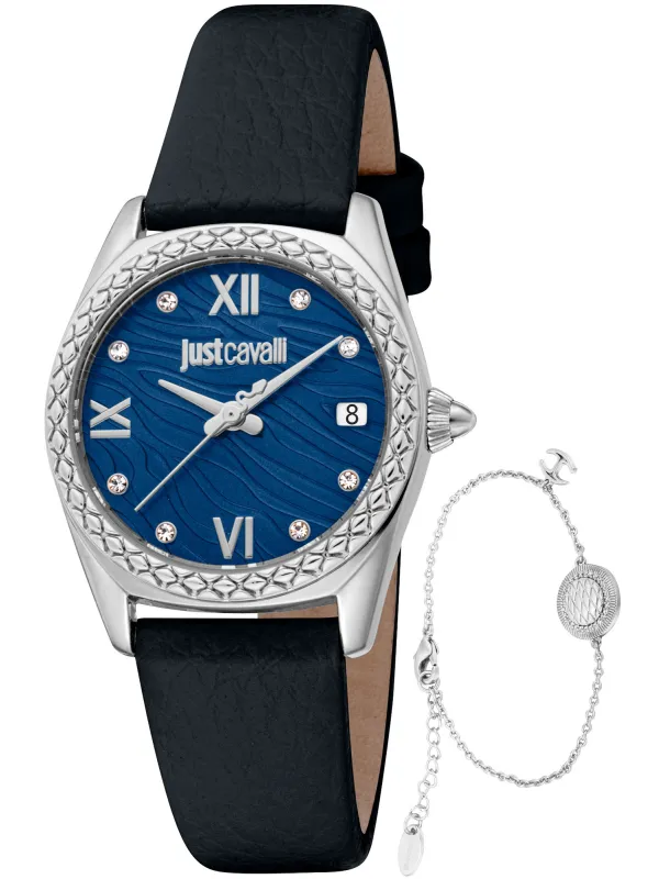 Just Cavalli Diamant-Uhr Schwarz Edelstahl Just Cavalli Diamant-Uhr Schwarz Edelstahl