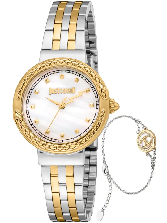 Goldene Just Cavalli Damenuhr Grau