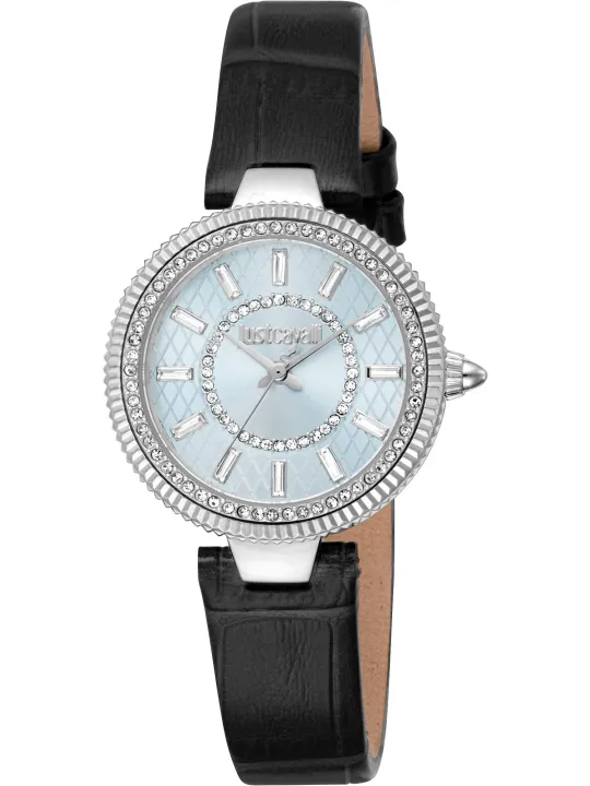 Just Cavalli diamantbesetzte Herrenuhr Schwarz