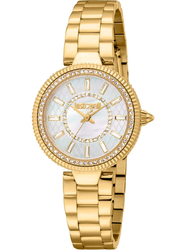 Goldene Just Cavalli Damenarmbanduhr mit Diamanten Goldene Just Cavalli Damenarmbanduhr mit Diamanten