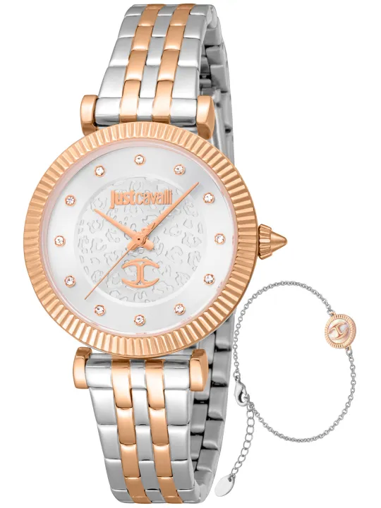 Graue Just Cavalli Uhr Detailaufnahme