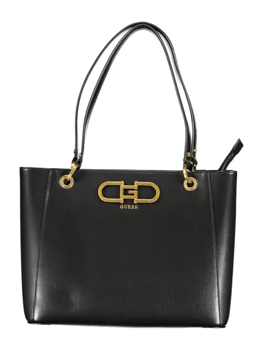 "GUESS JEANS Einzelstücke & Seltenheiten im Sale | "GUESS JEANS Elegante Flottentasche Schwarz-Gold" online kaufen"|Planet-Deluxe