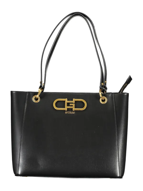 "GUESS JEANS Einzelstücke & Seltenheiten im Sale | "GUESS JEANS Elegante Flottentasche Schwarz-Gold" online kaufen"|Planet-Deluxe