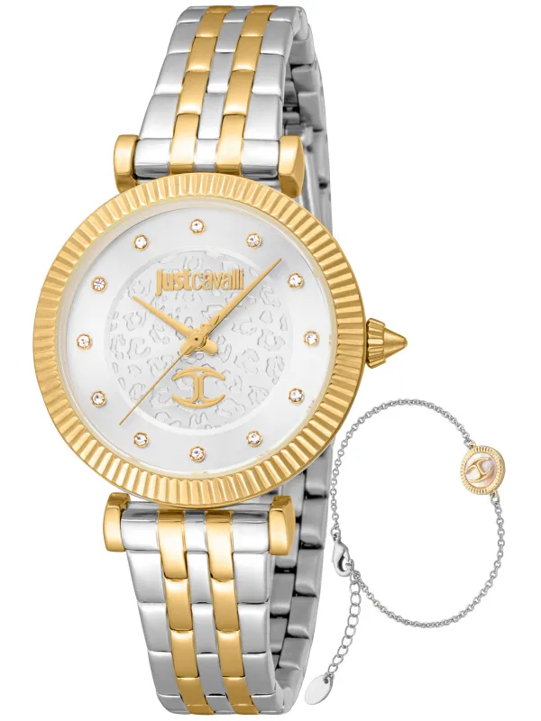 Just Cavalli Gold Crystal Damen Uhr Just Cavalli Gold Crystal Damen Uhr