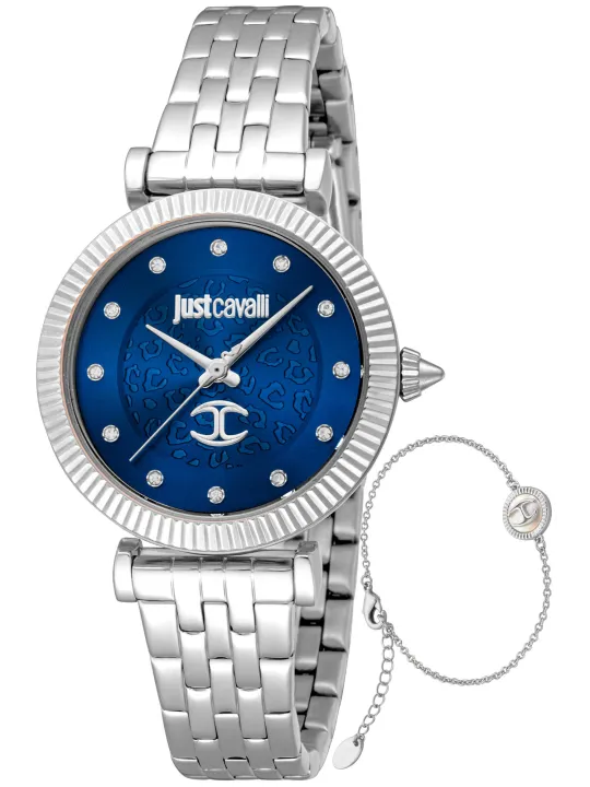 Graue Just Cavalli Diamant Damen Uhr