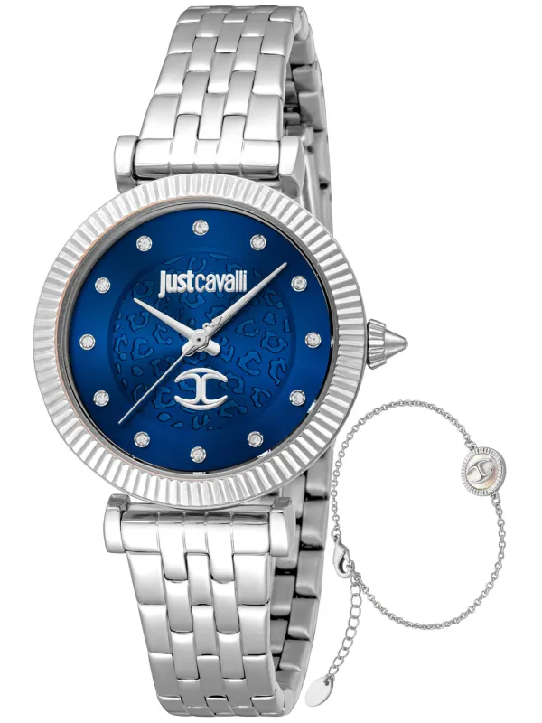 Graue Just Cavalli Diamant Damen Uhr Graue Just Cavalli Diamant Damen Uhr