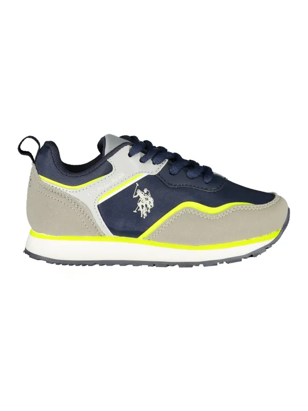 "U.S. Polo Assn. Sneaker: Grau-Blau-Gelb mit Kontrastdetails" "U.S. Polo Assn. Sneaker: Grau-Blau-Gelb mit Kontrastdetails"