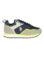 "U.S. Polo Assn. Sneaker: Grau-Blau-Gelb mit Kontrastdetails"