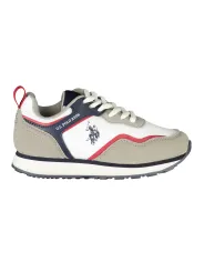 "Weiß-Graue U.S. Polo Assn. Sneaker mit Rot & Blau"