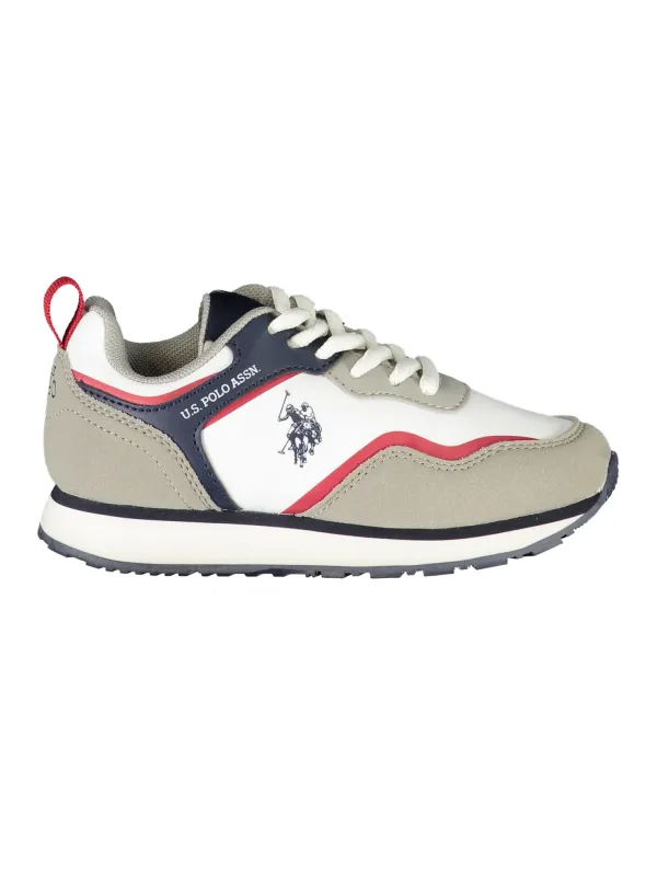 "Weiß-Graue U.S. Polo Assn. Sneaker mit Rot & Blau" "Weiß-Graue U.S. Polo Assn. Sneaker mit Rot & Blau"
