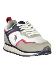 "Weiß-Graue U.S. Polo Assn. Sneaker mit Rot & Blau"
