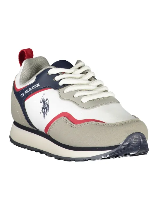 "Weiß-Graue U.S. Polo Assn. Sneaker mit Rot & Blau"