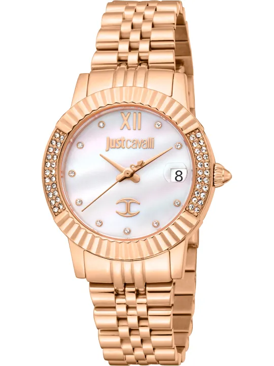 Rosa Gold Diamant Damenarmbanduhr