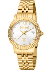 Goldene Just Cavalli Damenarmbanduhr mit Diamanten