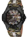 Schwarze Cavalli-Uhr mit Animalprint