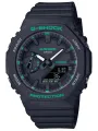 Schwarze Casio Digitaluhr mit Neonakzenten