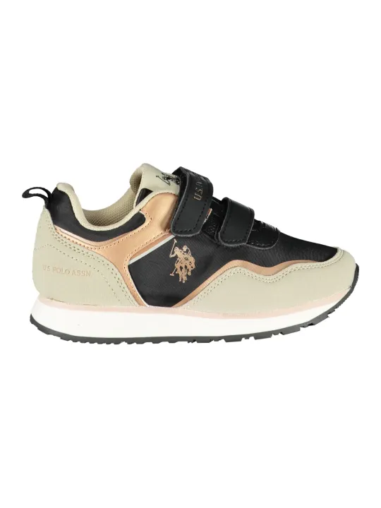 U.S. POLO Low-Top Sneaker - Leder Mix Schwarz/Beige