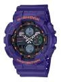 Violette Casio Digitaluhr mit Orange.