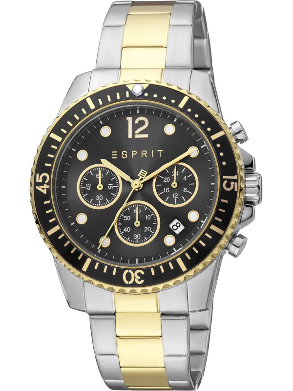 Schwarze und goldene Esprit Uhr Schwarze und goldene Esprit Uhr
