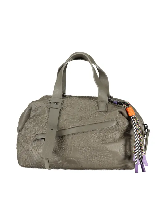 "Desigual Einzelstücke & Seltenheiten im Sale | Desigual Zylindertasche Grau mit Kontrastdetails und Quaste online kaufen"|Planet-Deluxe